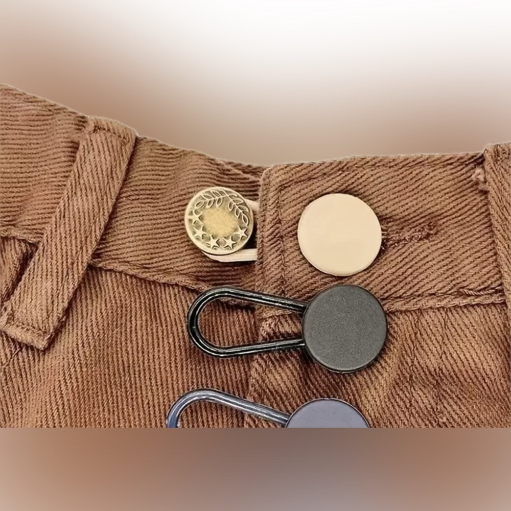 6-Pack Universal Fit Waistband Extenders, No-Sew Detachable Denim Buttons
